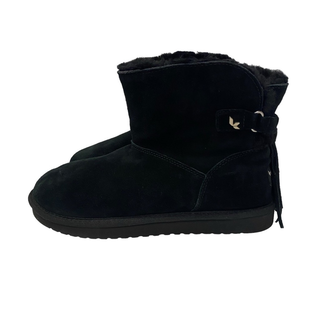 Koolaburra by UGG Women's Jaelyn Mini Black Suede Fur Boots Size 10 - Picture 16 of 16